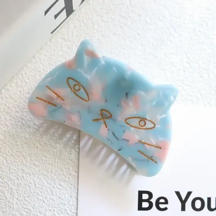 Pince à cheveux en acétate de chat de dessin animé mignon pour femmes