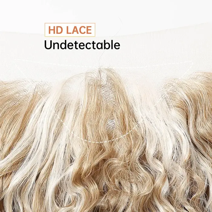 Perruque Lace Front Blonde Topshe HD 13x3.5 Cheveux Synthétiques Bouclés Profonds