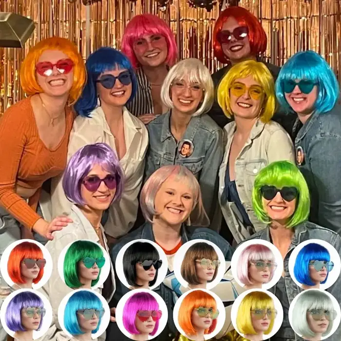 Perruque en fibre synthétique de la marque Anxin : coupe de cheveux bob avec frange