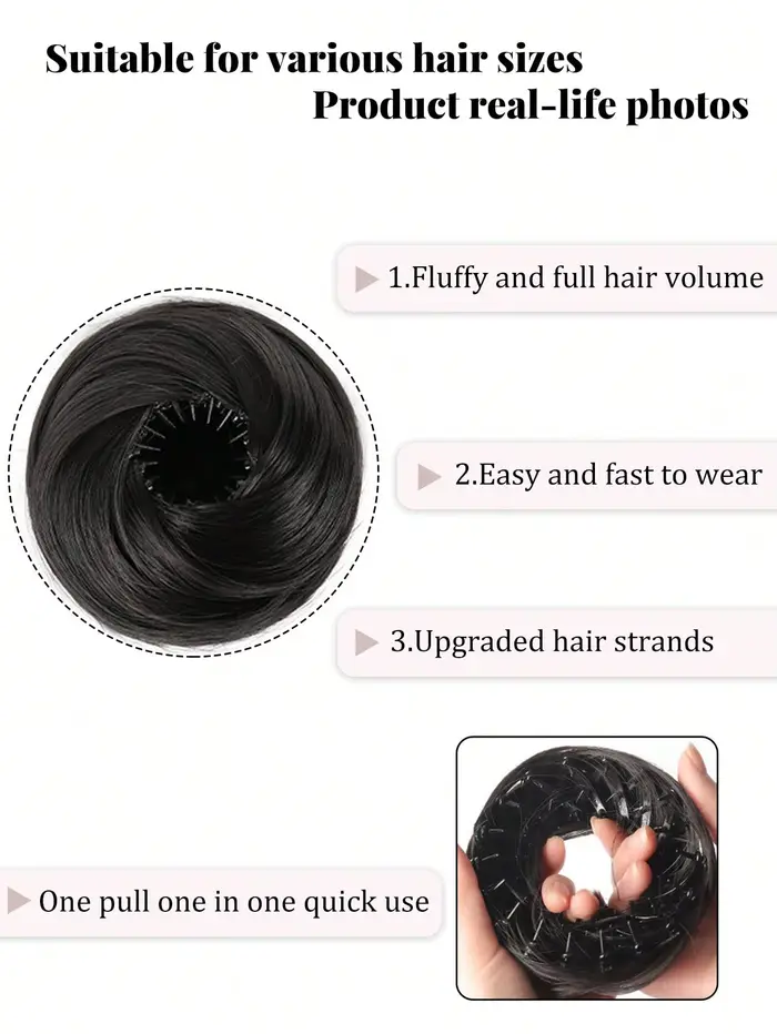 Perruque queue de cheval synthétique réglable pour femmes, chignon magique en forme de nid d'oiseau 