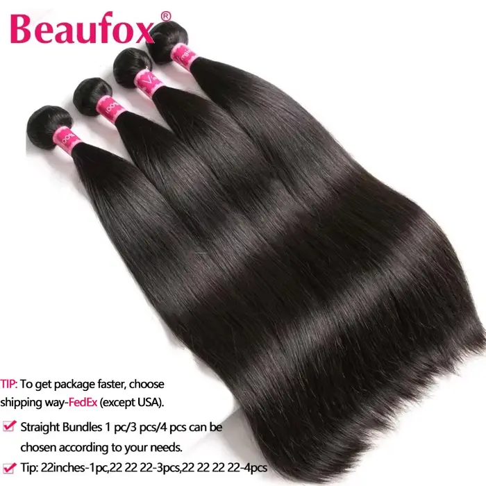 Beaufox cheveux péruviens paquets droit