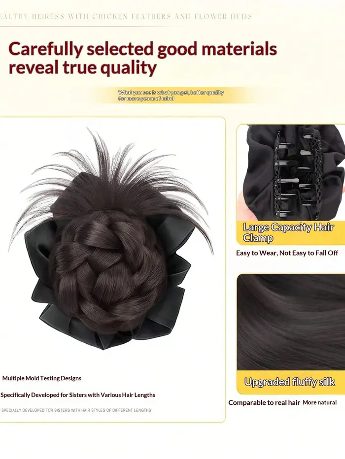 Perruque synthétique à clipser pour femme