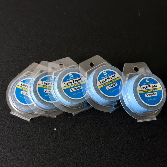 1/2/5 Rouleaux de ruban adhésif double face bleu super résistant pour extensions de cheveux/perruques en dentelle/toupets, 0,8/1 cm x 3 yards