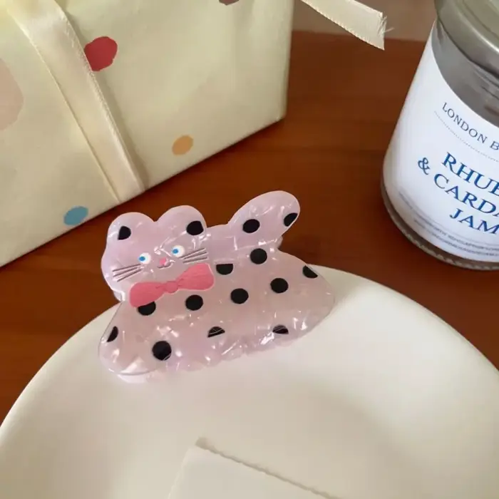 Pince à cheveux animal dessin animé pour femmes et filles, pince à cheveux en acétate mignon, chat e