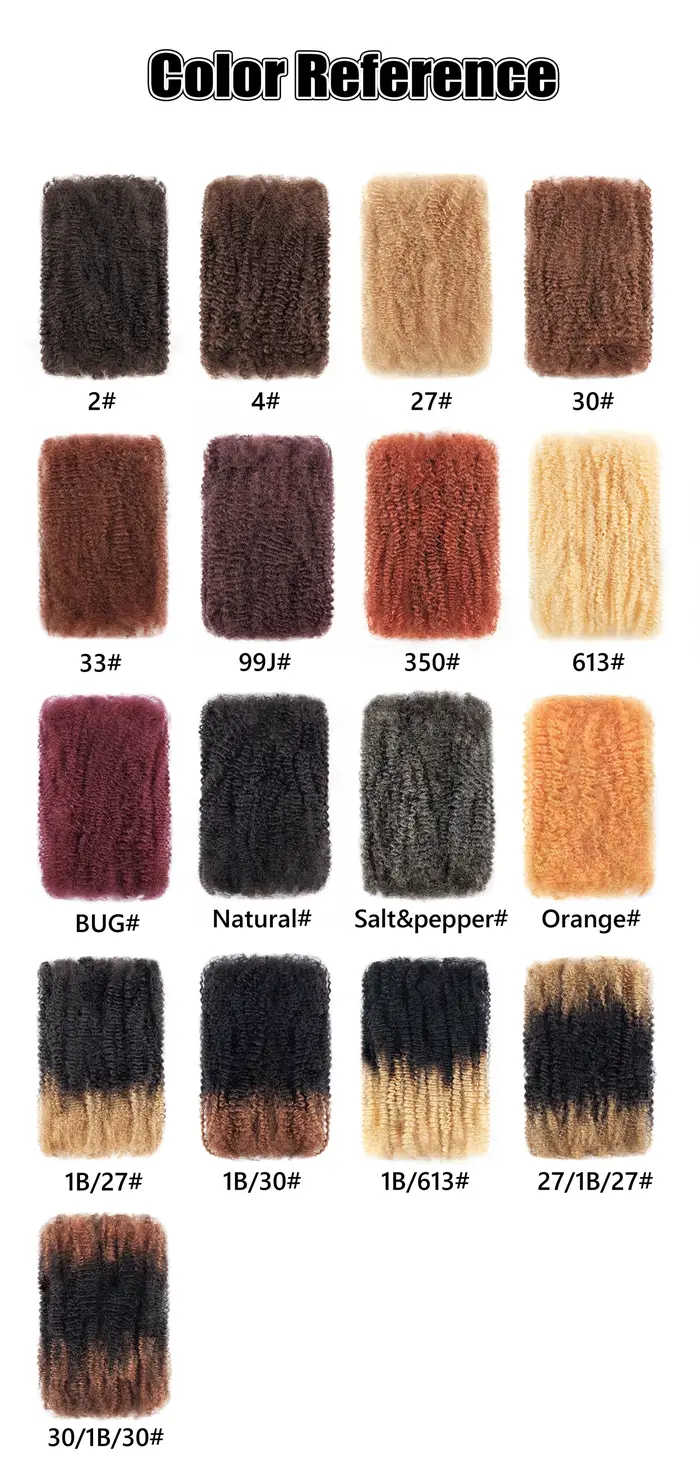 Anna 50g # Salt & Pepper 100% cheveux humains non transformés Afro crépus pré-étirés Extensions