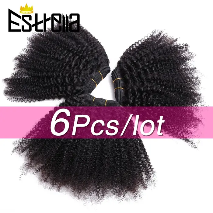 Mèches Afro 100% naturelles Remy crépues bouclées, Extensions de cheveux mongols, 6 pièces/lot, offr