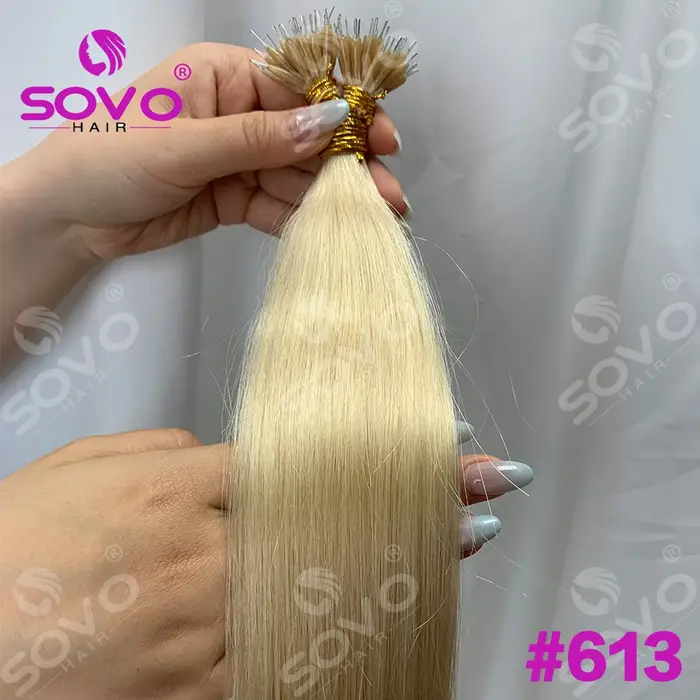 Extensions de cheveux naturels blonds 100 mèches