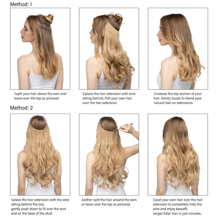 Extension capillaire synthétique sans Clips
