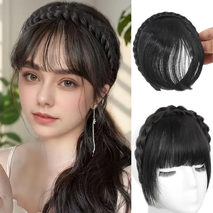 Frange de cheveux avec bandeau tressé