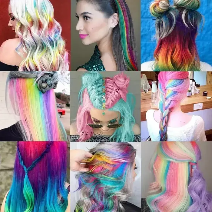 Extensions de cheveux synthétiques colorées de 22 pouces