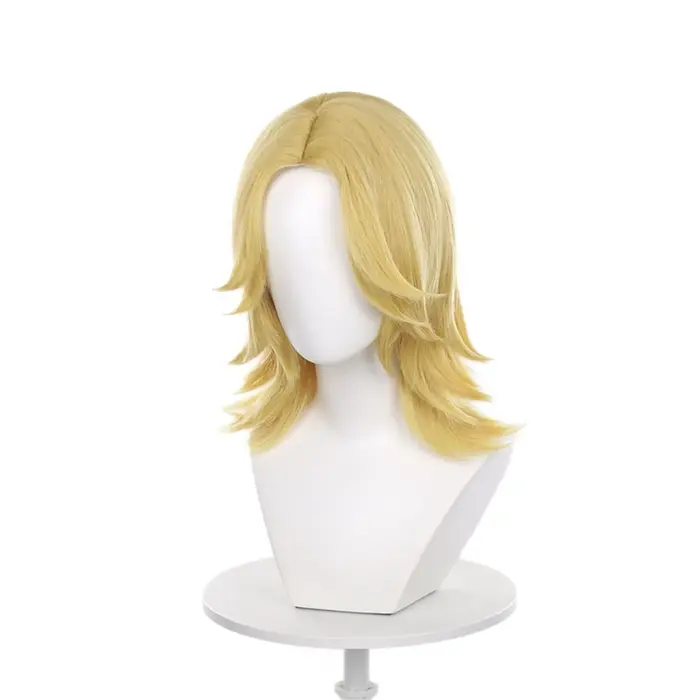 Perruque de Cosplay Anime Johnny Joestar, cheveux synthétiques blonds mi-longs et lisses, accessoire