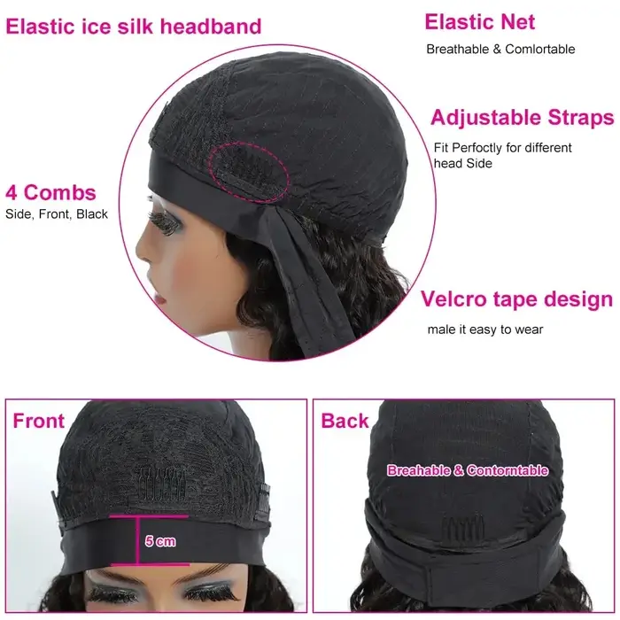 Perruque bandeau en cheveux humains bouclés