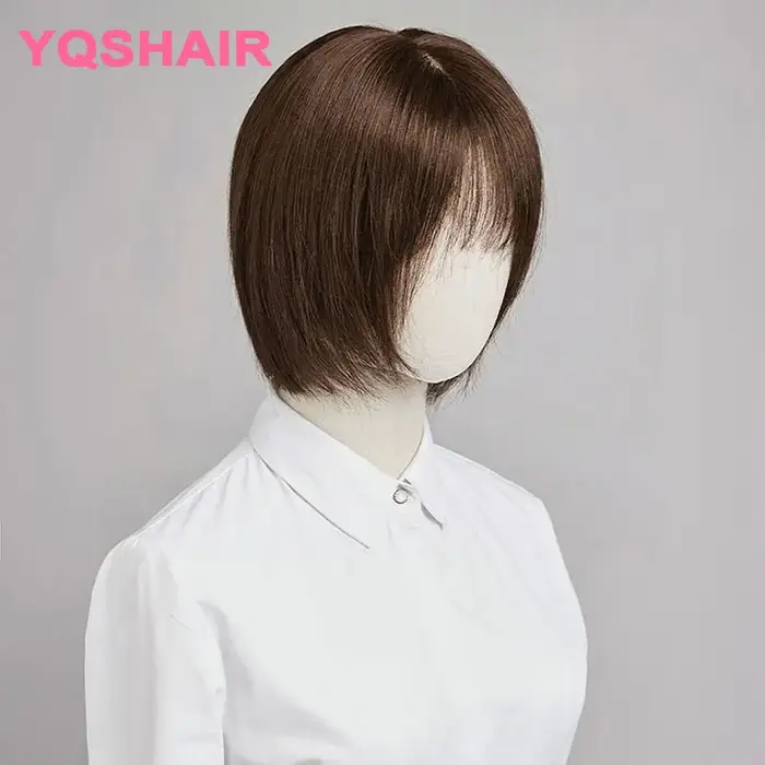 Perruque en cheveux humains avec base en soie