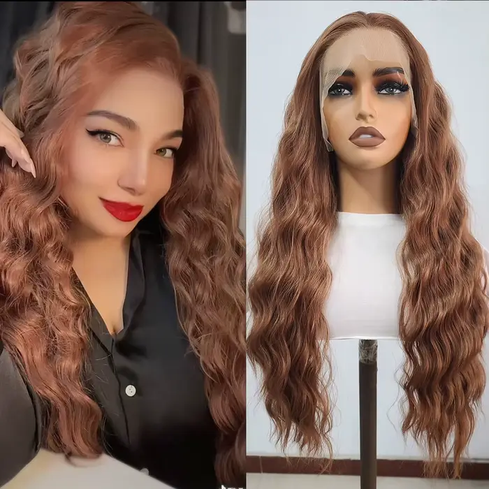 AIMEYA synthétique dentelle avant perruques pour femmes délié naturel cheveux synthétiques dentelle