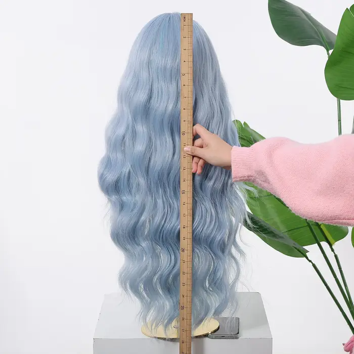 Allbell Magique perruque de cheveux bleus avec frange