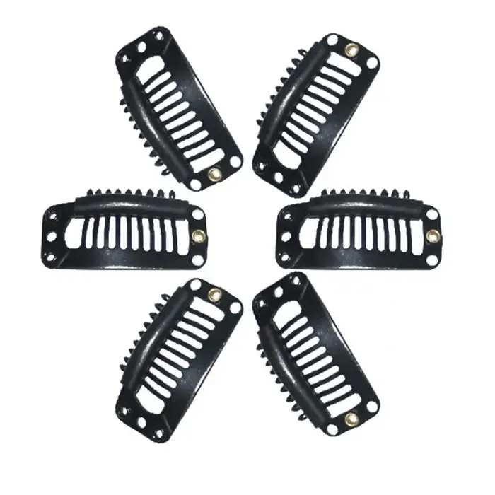 10 pcs/lot 9 dents 32mm pinces à perruque pour extensions de cheveux fournitures coudre dans
