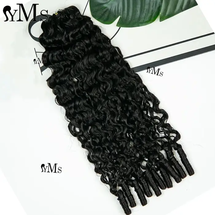 YMS 3C4A birman bouclés Invisible Crochet Extension de cheveux