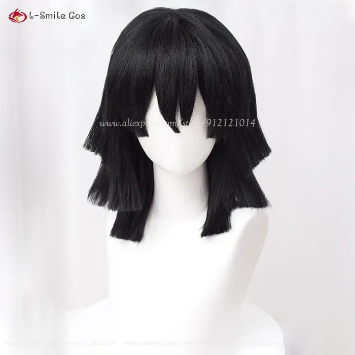 Perruque de Cosplay synthétique courte de 40cm
