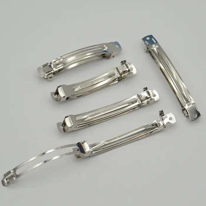 Barrettes françaises en métal argenté
