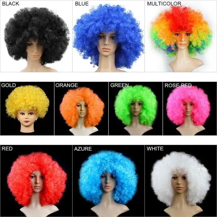 Perruque Afro bouclée noire à la mode