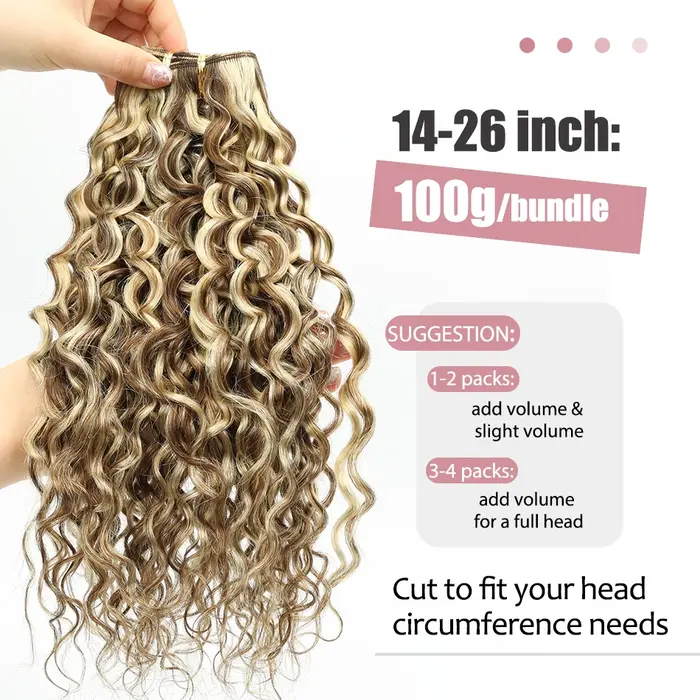 Lovevol vague d'eau cheveux humains Bundle mettre en évidence P6/613 Extensions