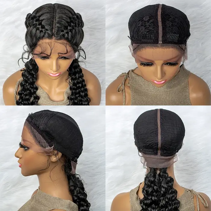 Perruque Lace Front Synthétique Bouclée et Ondulée pour Femme Africaine