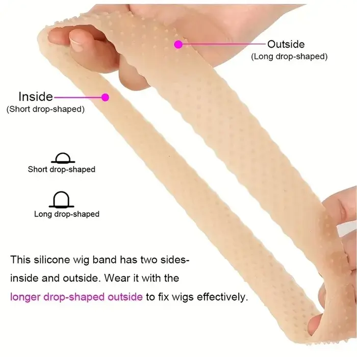 1 pièce par paquet silicone élastique perruque poignée bandeau sport yoga résistant à la sueur antid