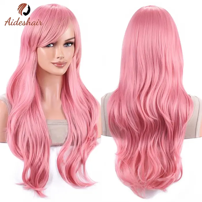 Aideshair perruque synthétique perruques de mode 28 "70 cm de long cheveux bouclés ondulés résistant