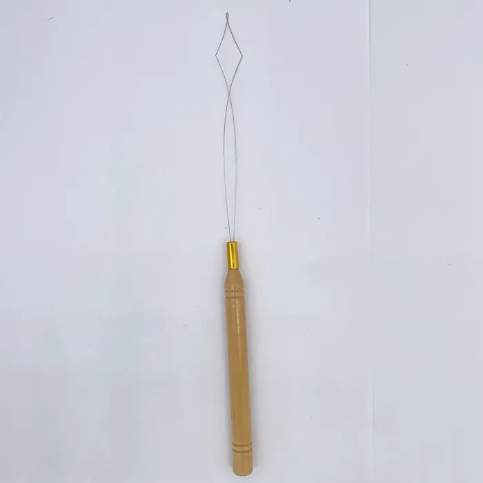 Extra Love 20 pièces Nouvelles aiguilles à boucle avec manche en bois pour extensions de cheveux
