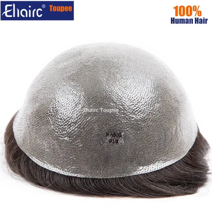 Premium Durable noué Microskin mâle prothèse de cheveux 0.12MM hommes prothèse capillaire hommes per