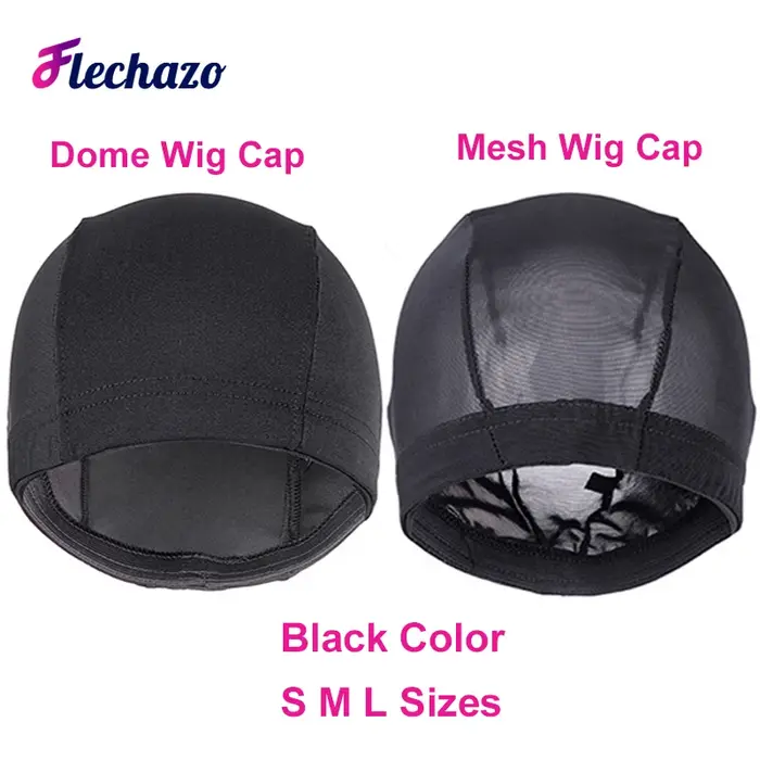 Bonnets de perruque sans colle pour femmes, 3 pièces, bonnet de perruque en maille noire pour la fab