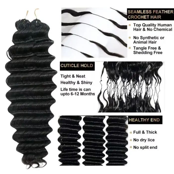 Extensions de cheveux humains au Crochet, cheveux humains bouclés et serrés, pré-séparés, sans nœuds