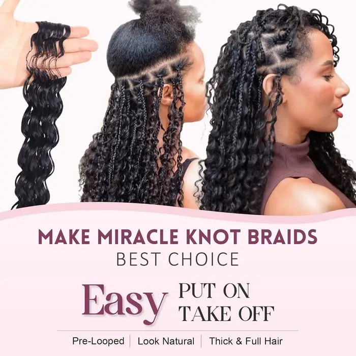 Extensions de cheveux au crochet sans nœuds, pré-séparées, ondulées profondes, 100 % cheveux humains