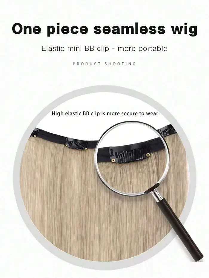 1 pièce environ. Extensions capillaires synthétiques longues et lisses de 20 pouces