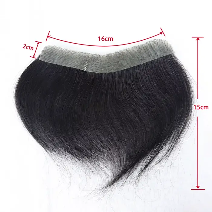 Cheveux humains naturels front délié toupet hommes prothèse capillaire peau mince postiche système de remplacement Remy