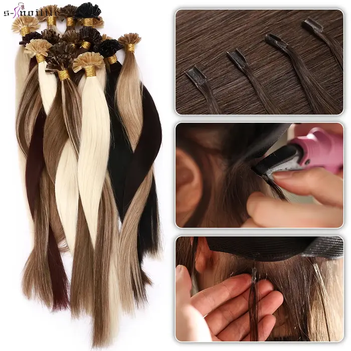S-noilite-Extensions de Cheveux Humains Lisses