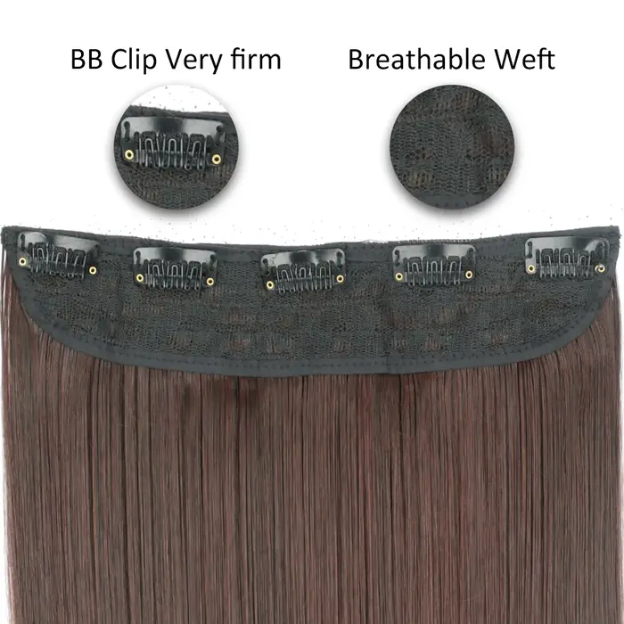 Extensions de cheveux synthétiques longues droites pour femmes