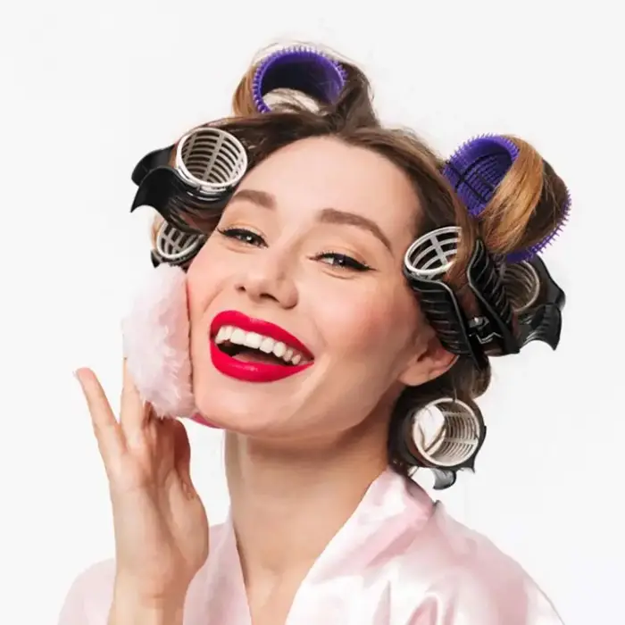 Lot de 12 pinces à cheveux noires/blanches pour bigoudi