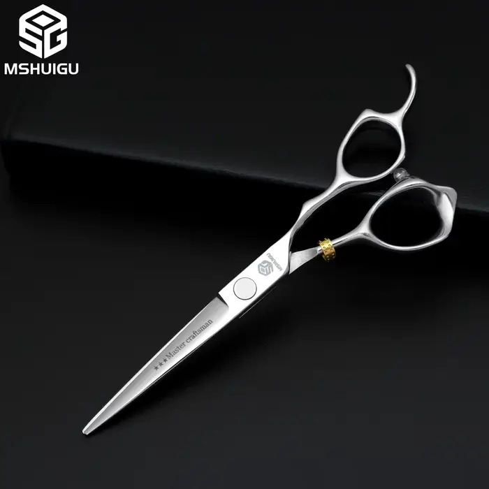 MSHUIGU – ciseaux de barbier professionnels de 6 pouces, en acier inoxydable 440C, lame inversée, ci