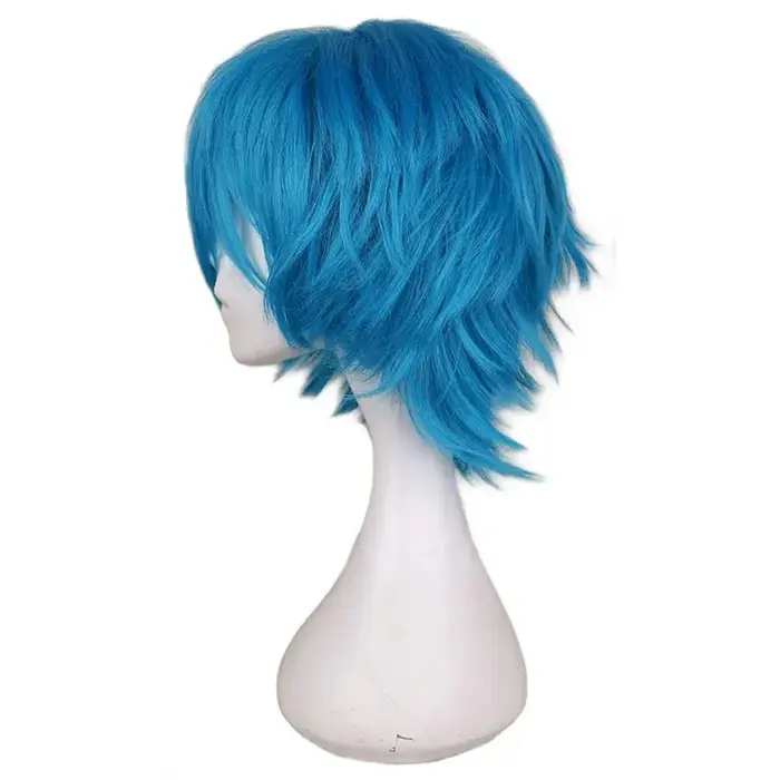 Anime YUI TAMURA perruque bleu court synthétique Cosplay perruques résistance à la chaleur fête
