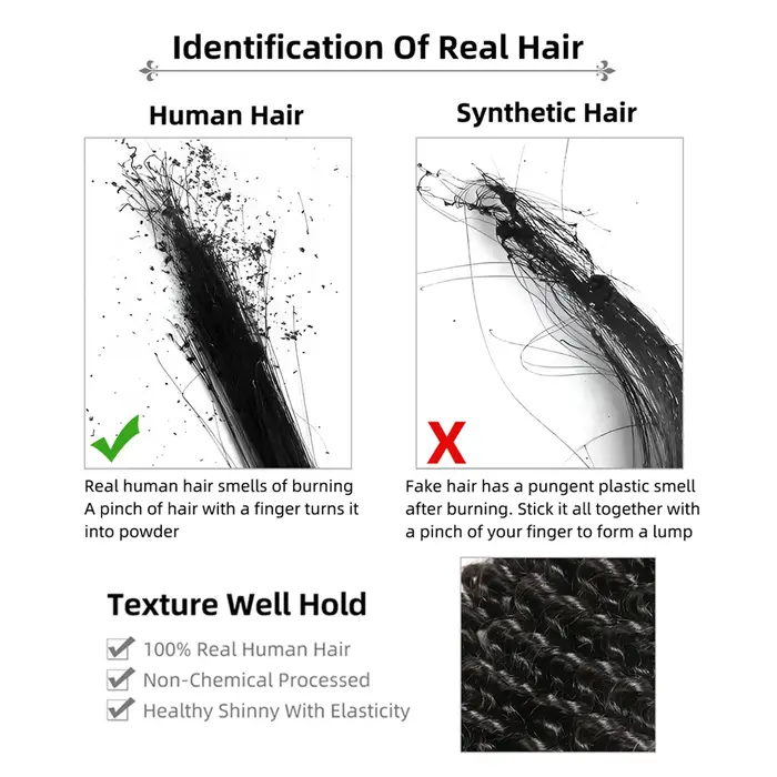Extensions de cheveux humains au crochet sans nœuds
