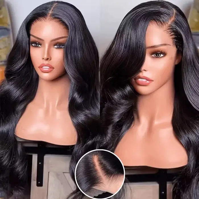Perruque sans colle 9x6 en cheveux humains, pré-épilée, pré-coupée, ondulée, avec fermeture HD, chev