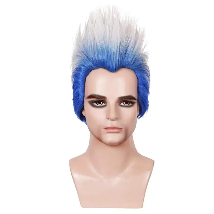 Evie-Perruque Cosplay Longue et Ondulée Bleue pour Femme