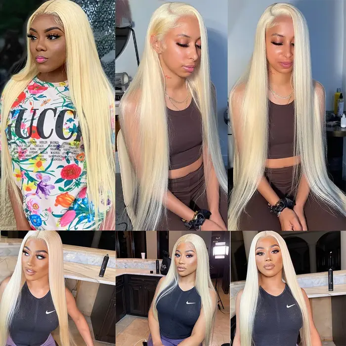 Extensions de cheveux humains Remy blonds 613 lisses