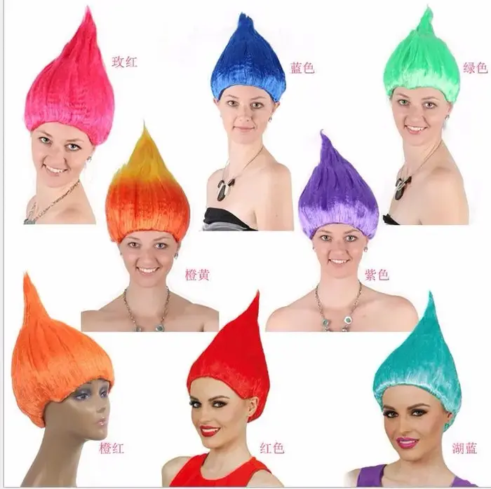 Perruque de coquelicot Trolls pour enfants
