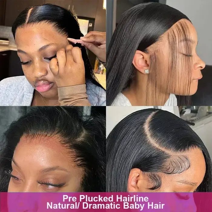 Perruques Lace Front Lisses en Cheveux Humains 13X6, Perruque Frontale HD 13X4, Perruques en Cheveux