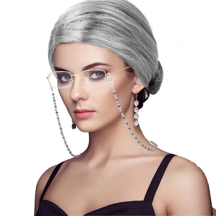 Perruque synthétique pour vieille dame