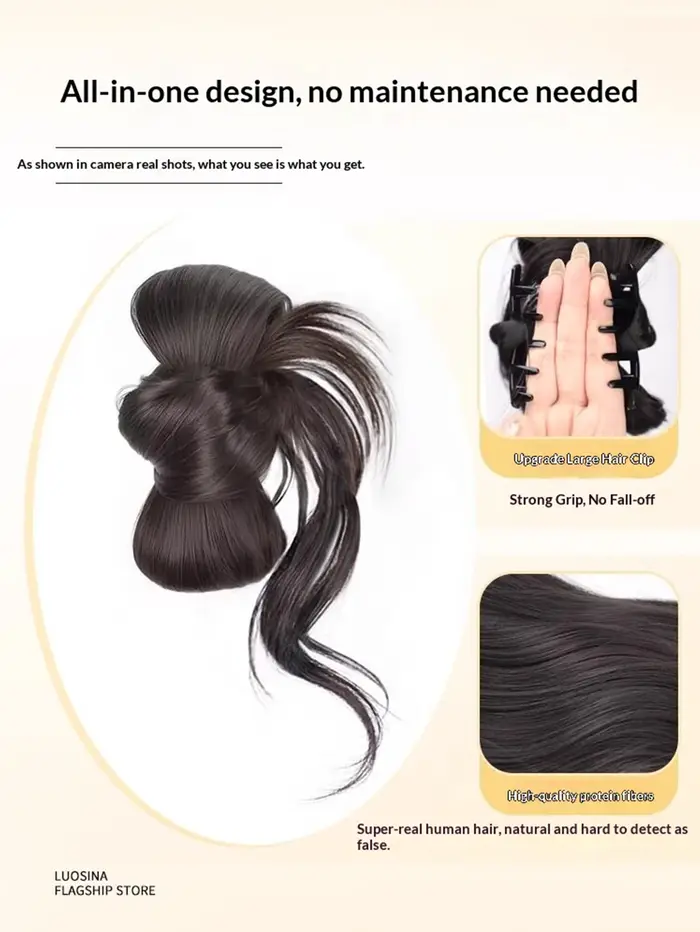 Extensions de cheveux synthétiques à clipser sur le côté