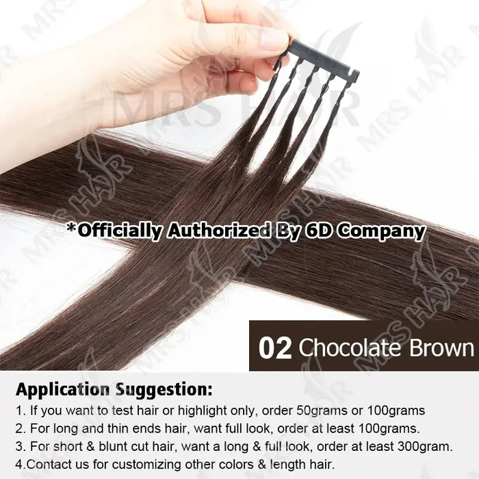 Extensions capillaires 6D en cheveux humains non-Remy