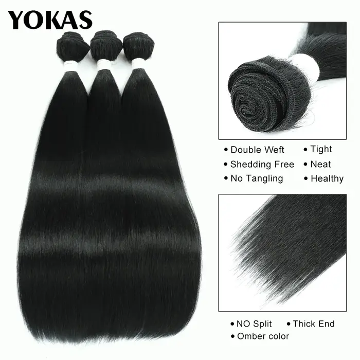 40 pouces cheveux longs tissage Blonde synthétique droite Ombre